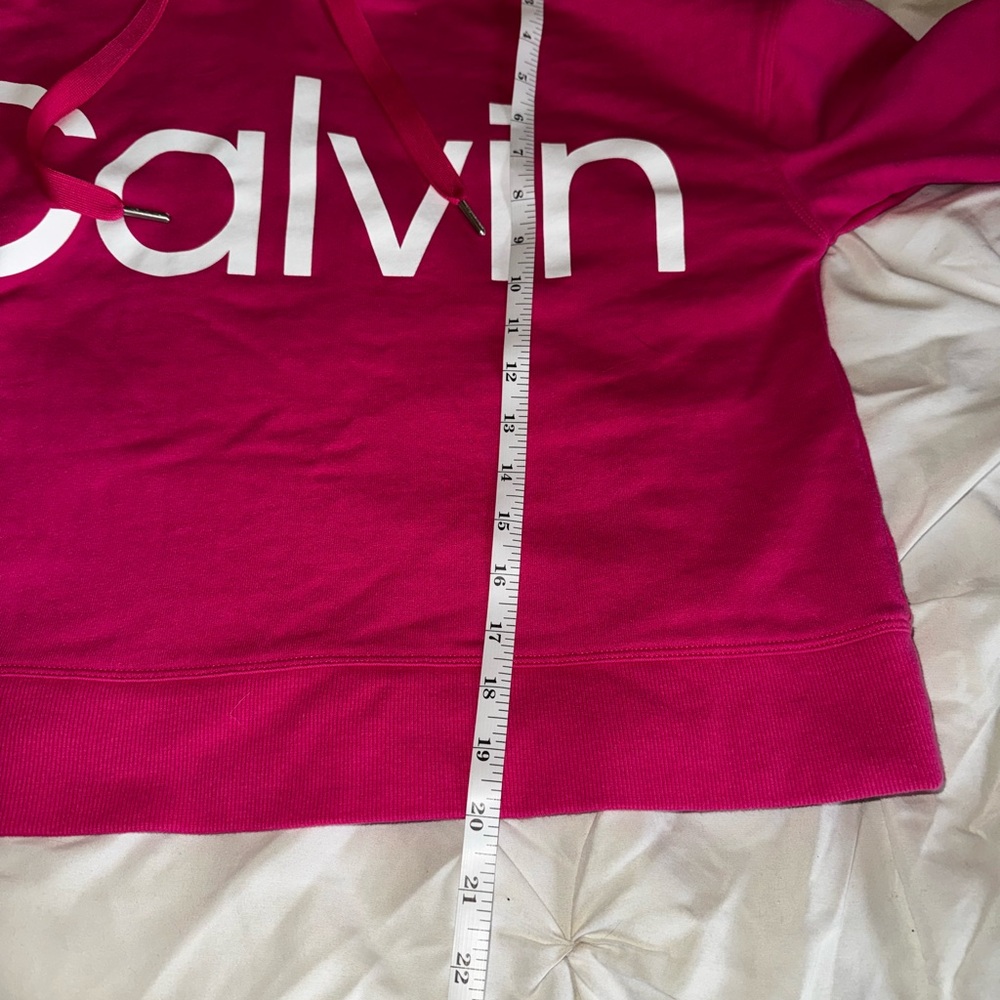 Calvin Klein Performance Pink Cropped Hoodie Sweatshirt Size M - Picture 7 of 7